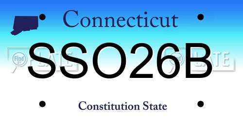 SSO26B Connecticut License Plate