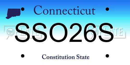 SSO26S Connecticut License Plate