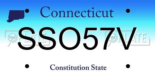 SSO57V Connecticut License Plate