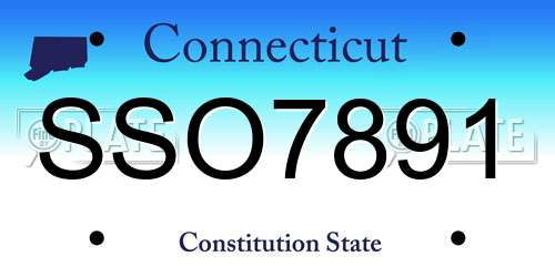SSO7891 Connecticut License Plate