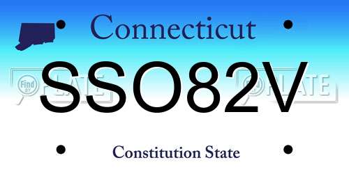 SSO82V Connecticut License Plate
