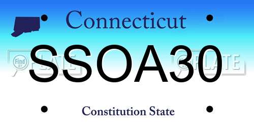 SSOA30 Connecticut License Plate