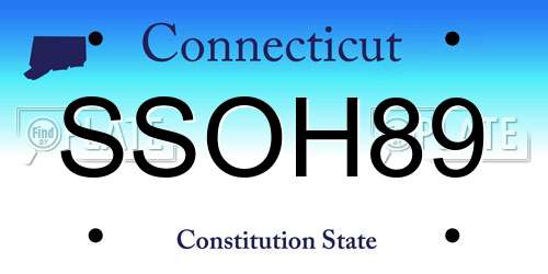 SSOH89 Connecticut License Plate