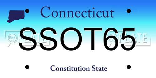 SSOT65 Connecticut License Plate