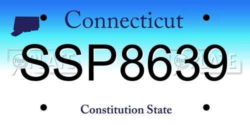 SSP8639 Connecticut License Plate