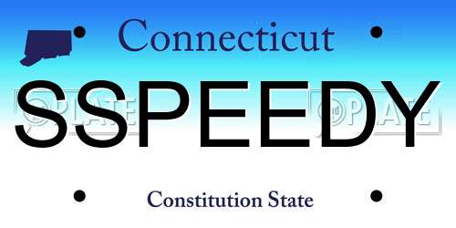 SSPEEDY Connecticut License Plate