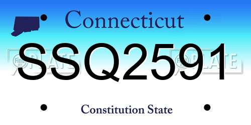 SSQ2591 Connecticut License Plate