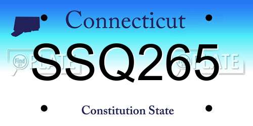 SSQ265 Connecticut License Plate