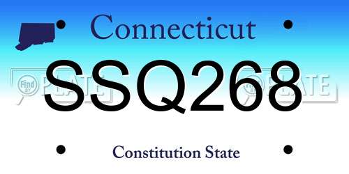 SSQ268 Connecticut License Plate