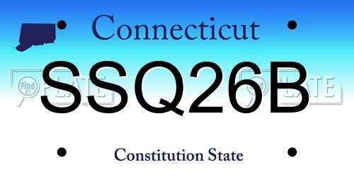 SSQ26B Connecticut License Plate