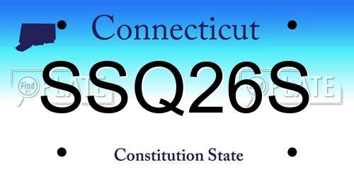 SSQ26S Connecticut License Plate