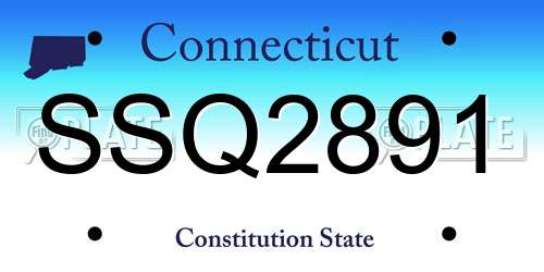 SSQ2891 Connecticut License Plate