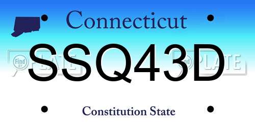 SSQ43D Connecticut License Plate