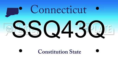 SSQ43Q Connecticut License Plate