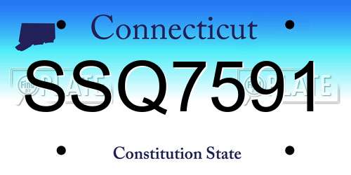 SSQ7591 Connecticut License Plate
