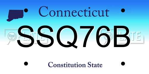 SSQ76B Connecticut License Plate