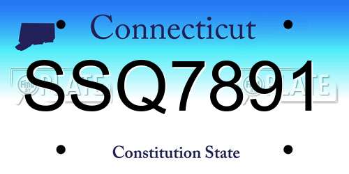 SSQ7891 Connecticut License Plate