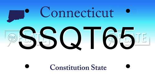 SSQT65 Connecticut License Plate