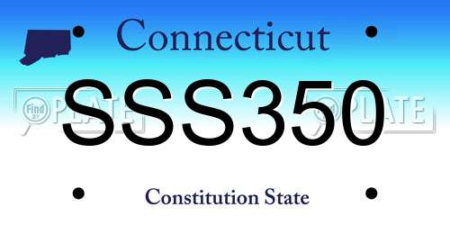 SSS350 Connecticut License Plate