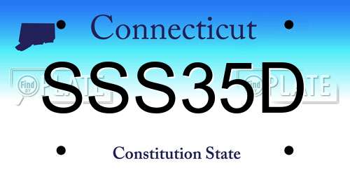 SSS35D Connecticut License Plate