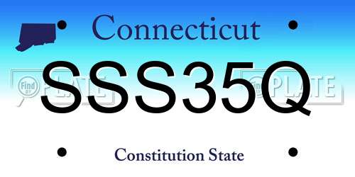 SSS35Q Connecticut License Plate