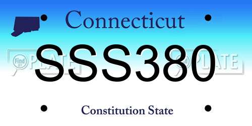 SSS380 Connecticut License Plate