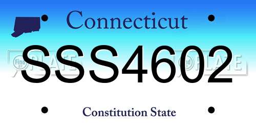 SSS4602 Connecticut License Plate