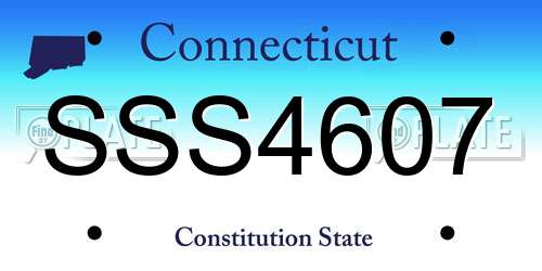 SSS4607 Connecticut License Plate