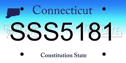 SSS5181 Connecticut License Plate