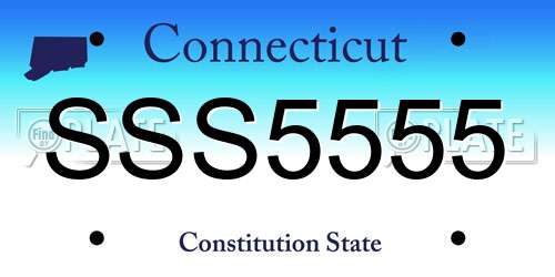 SSS5555 Connecticut License Plate