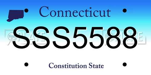 SSS5588 Connecticut License Plate