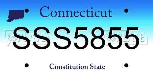 SSS5855 Connecticut License Plate