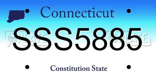 SSS5885 Connecticut License Plate