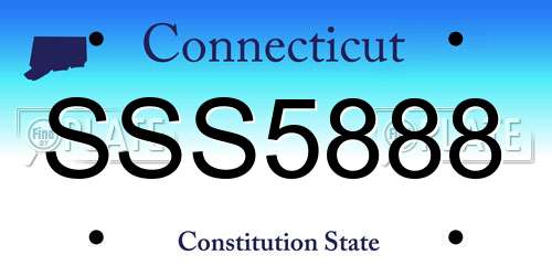 SSS5888 Connecticut License Plate