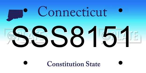 SSS8151 Connecticut License Plate