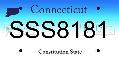 SSS8181 Connecticut License Plate