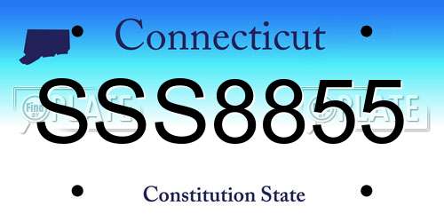 SSS8855 Connecticut License Plate