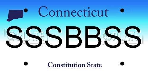 SSSBBSS Connecticut License Plate