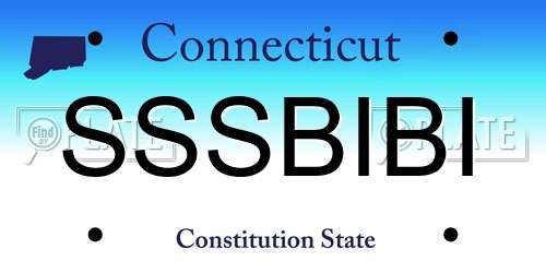 SSSBIBI Connecticut License Plate