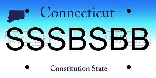 SSSBSBB Connecticut License Plate