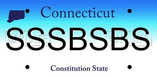 SSSBSBS Connecticut License Plate