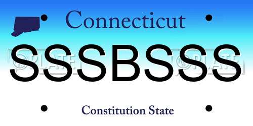 SSSBSSS Connecticut License Plate