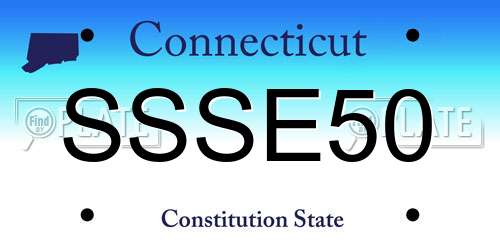 SSSE50 Connecticut License Plate
