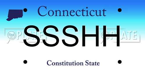 SSSHH Connecticut License Plate