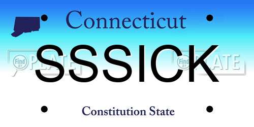 SSSICK Connecticut License Plate