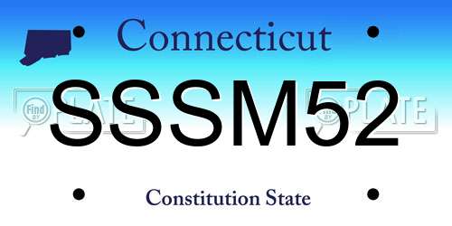 SSSM52 Connecticut License Plate