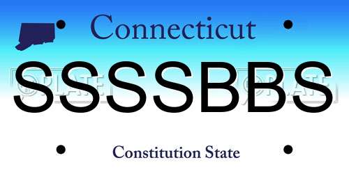 SSSSBBS Connecticut License Plate