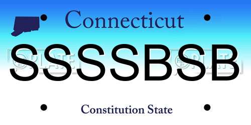 SSSSBSB Connecticut License Plate