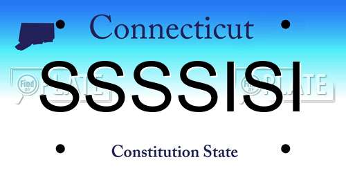 SSSSISI Connecticut License Plate