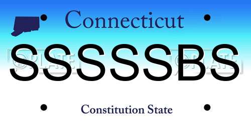 SSSSSBS Connecticut License Plate